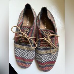 Patara Red and Blue Ethnic Flats